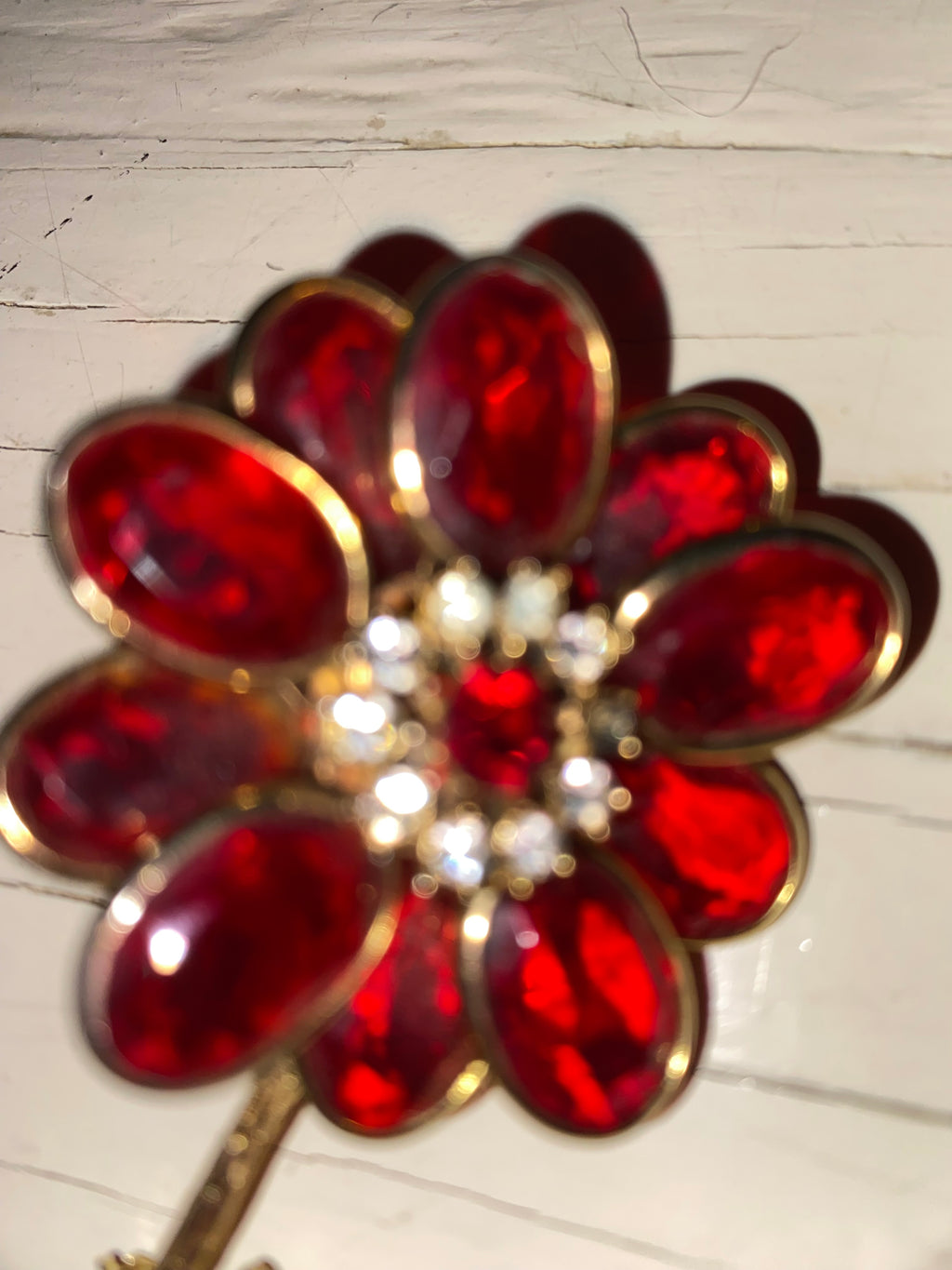 Large Red Flower Brooch