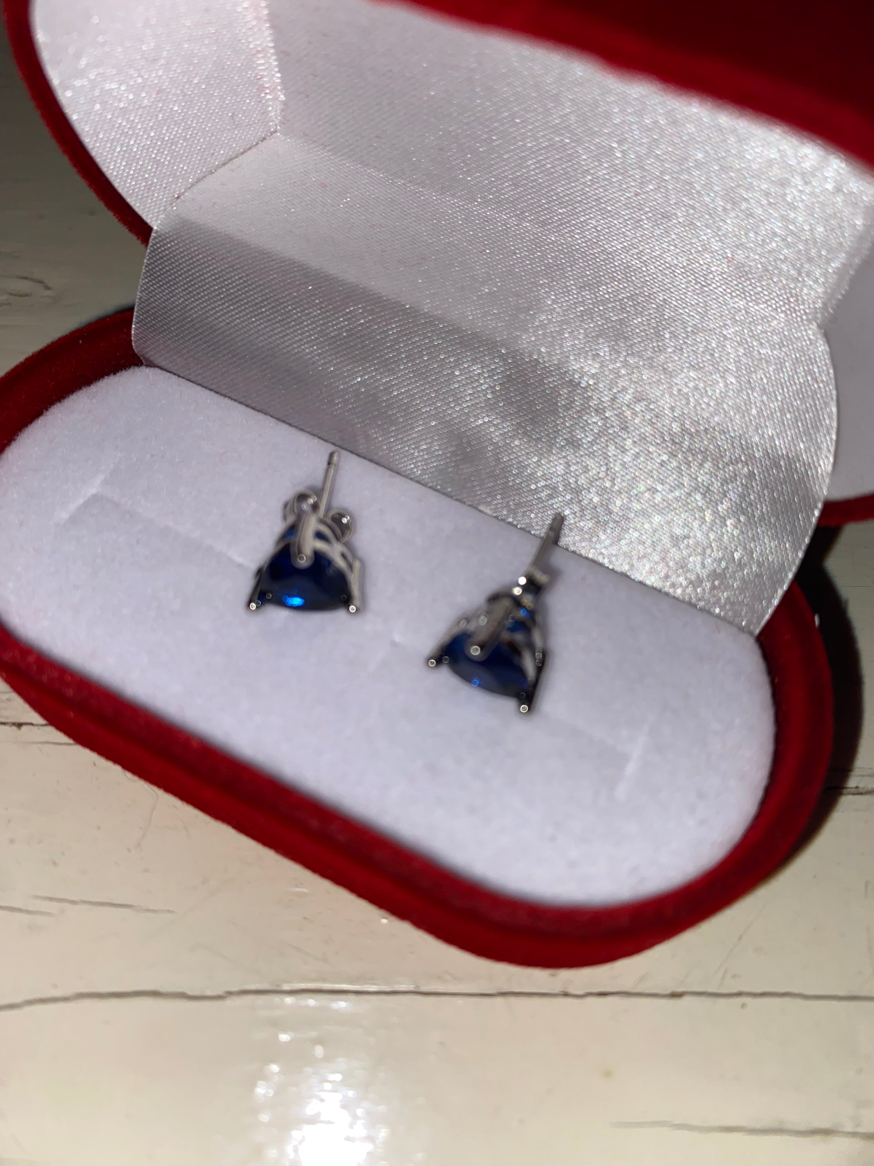 .925 Blue Glass Necklace and Earring Set