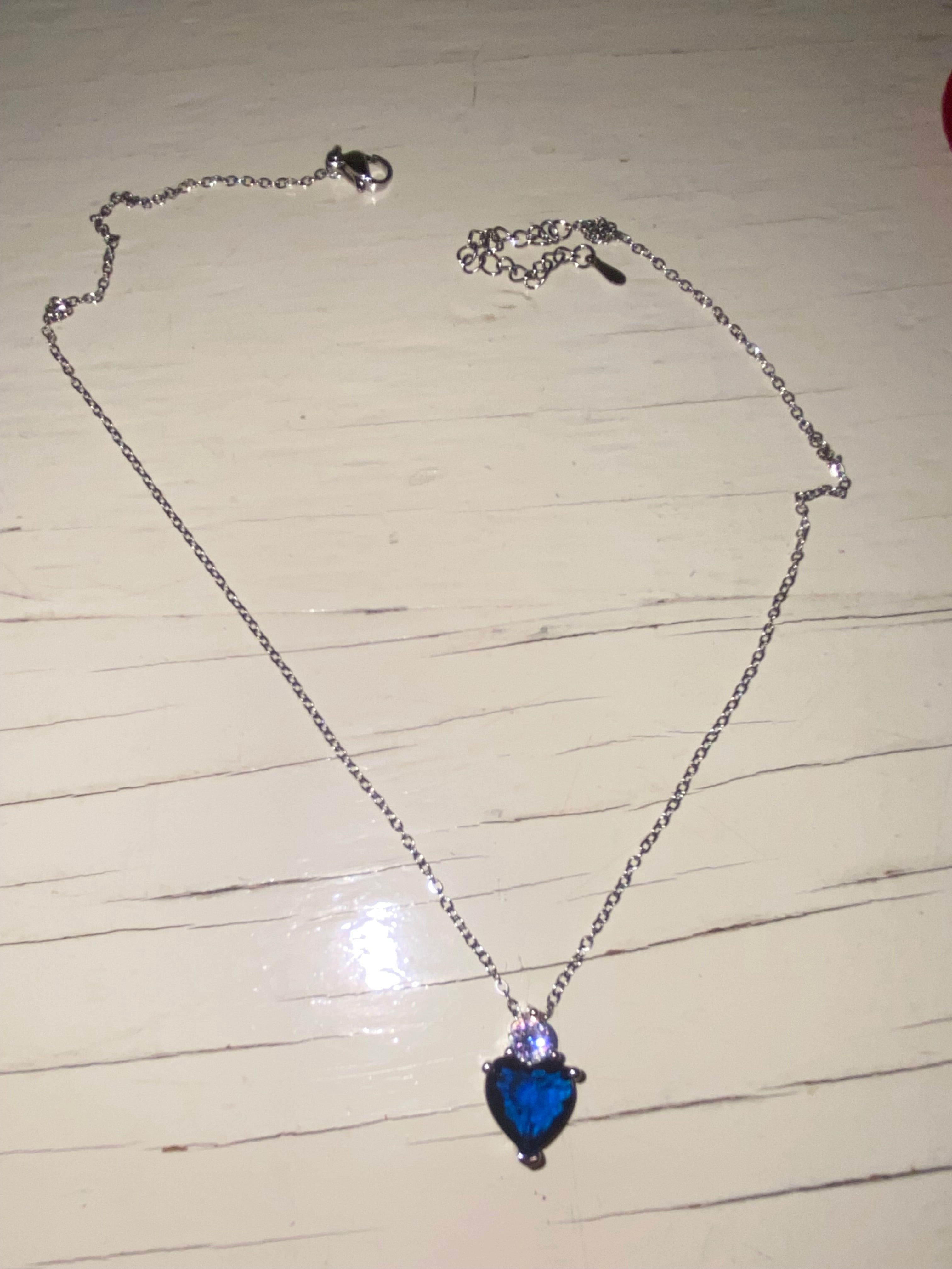 .925 Blue Glass Necklace and Earring Set
