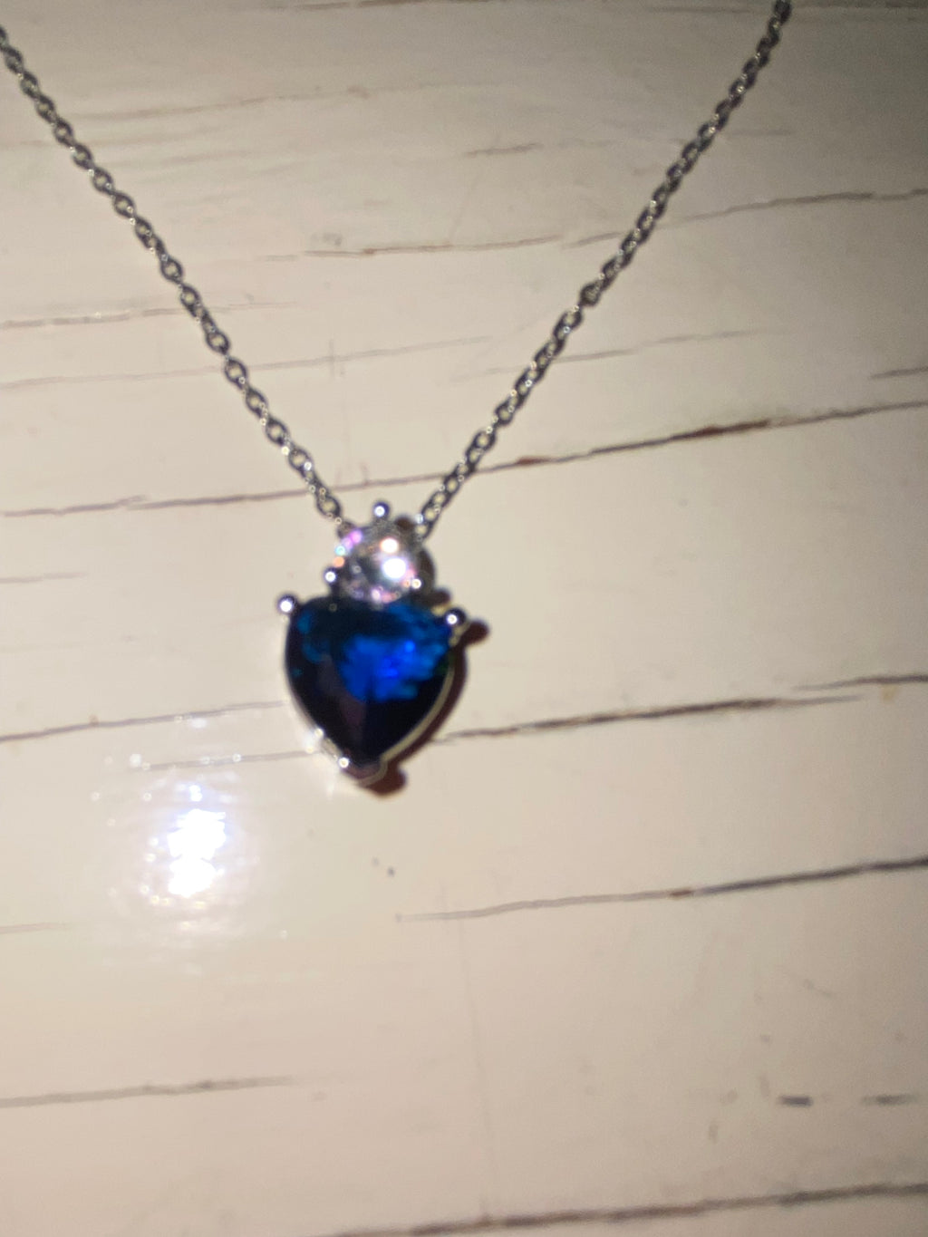 .925 Blue Glass Necklace and Earring Set