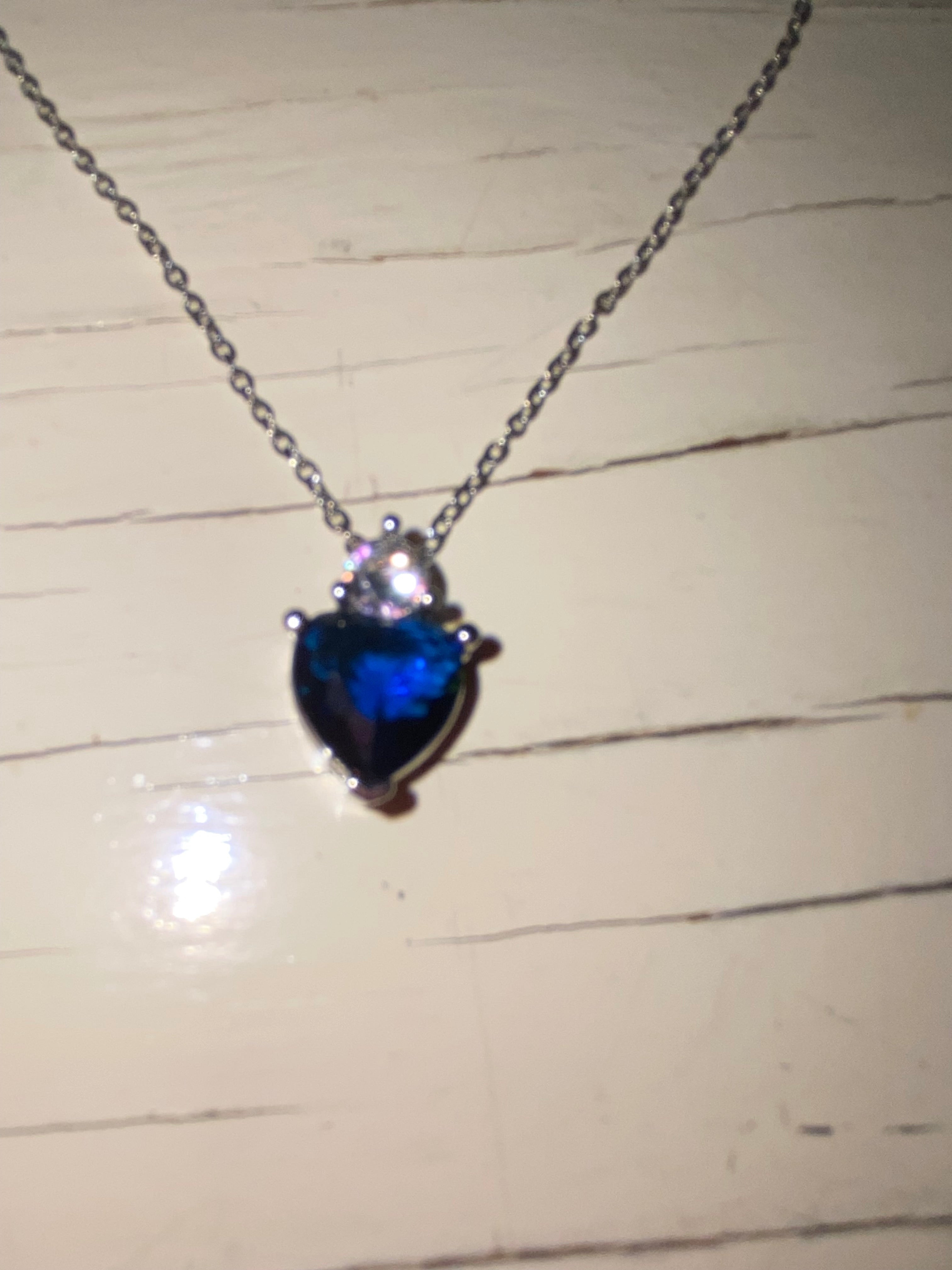 .925 Blue Glass Necklace and Earring Set