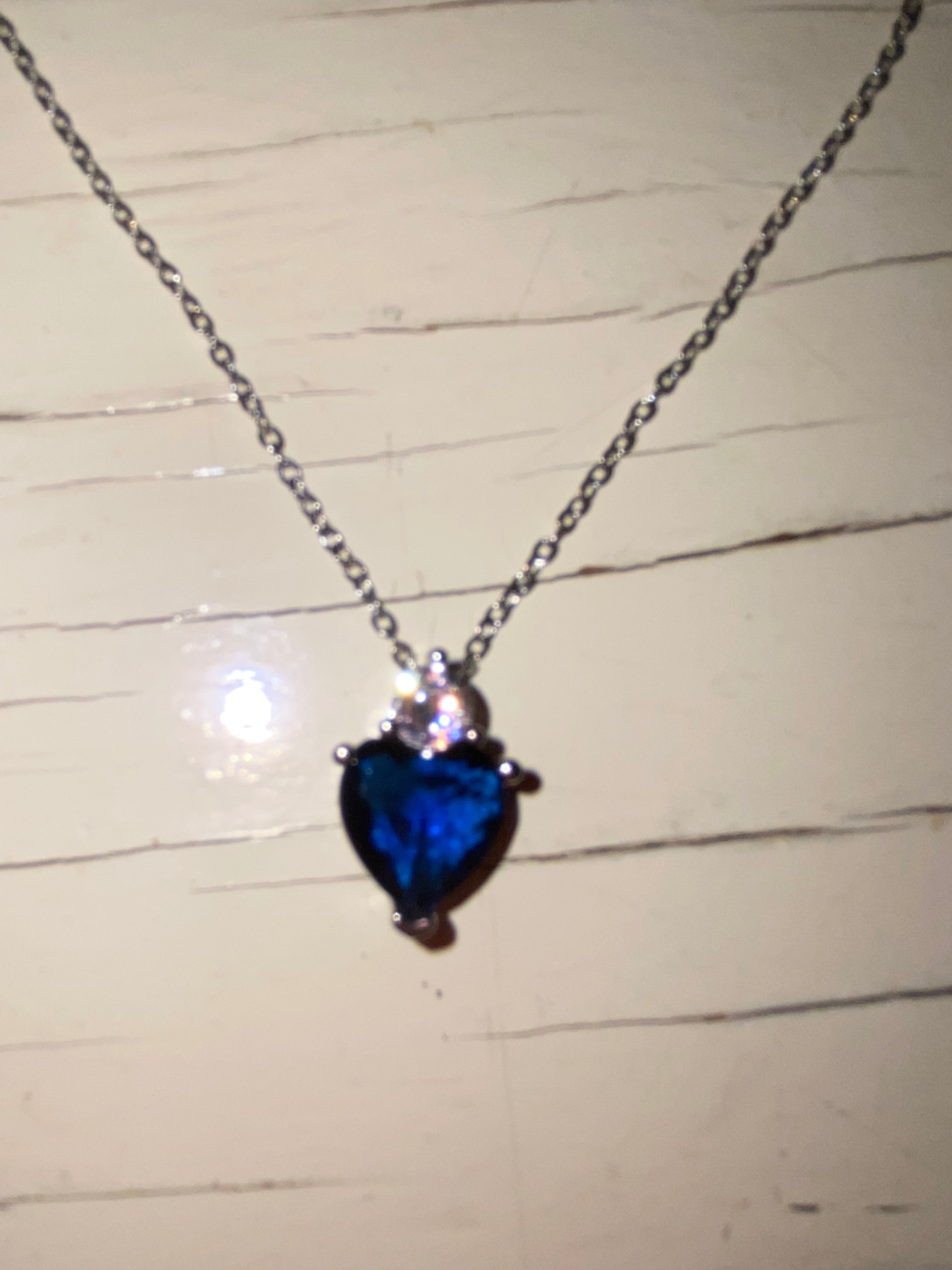 .925 Blue Glass Necklace and Earring Set