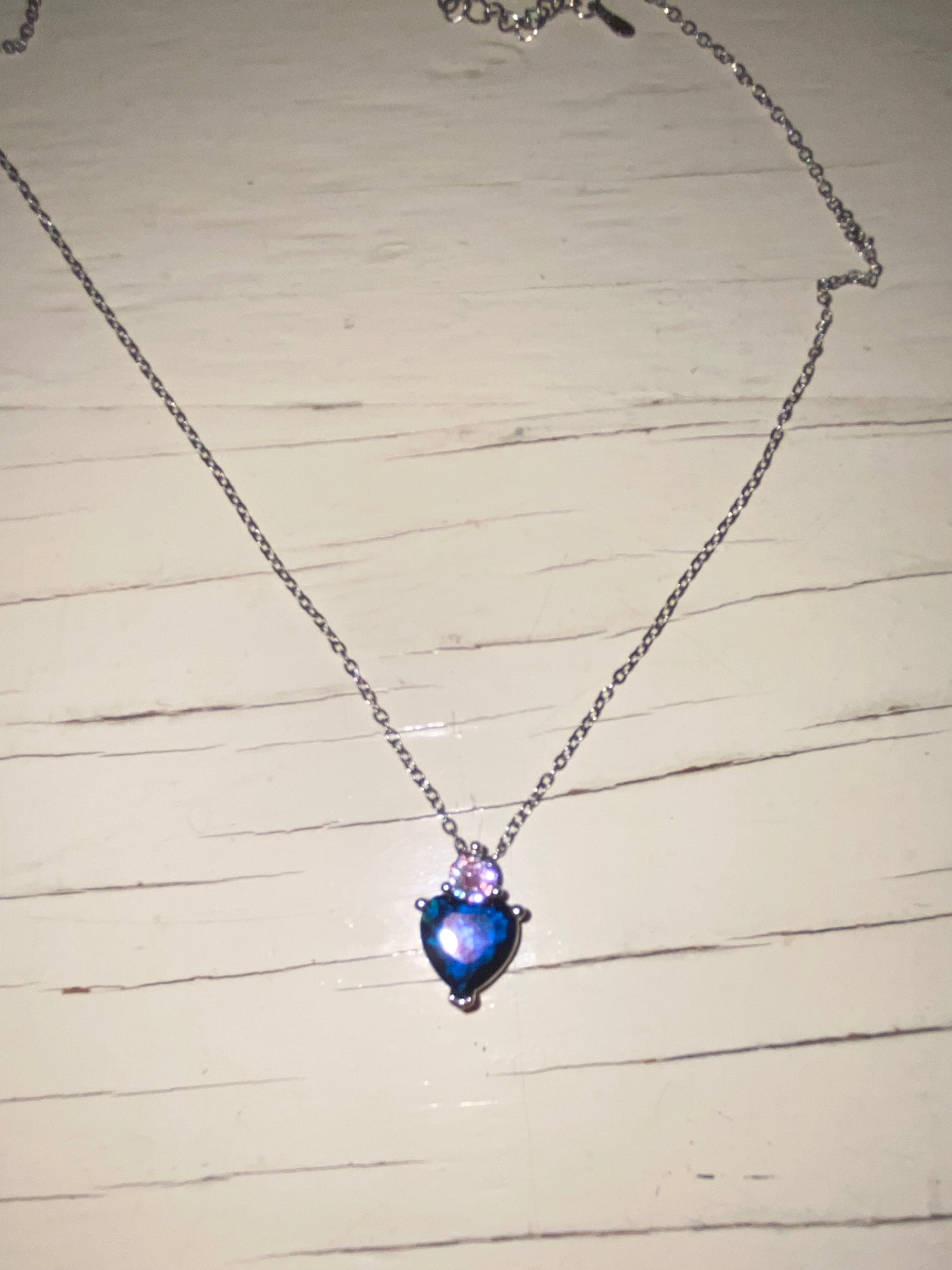 .925 Blue Glass Necklace and Earring Set