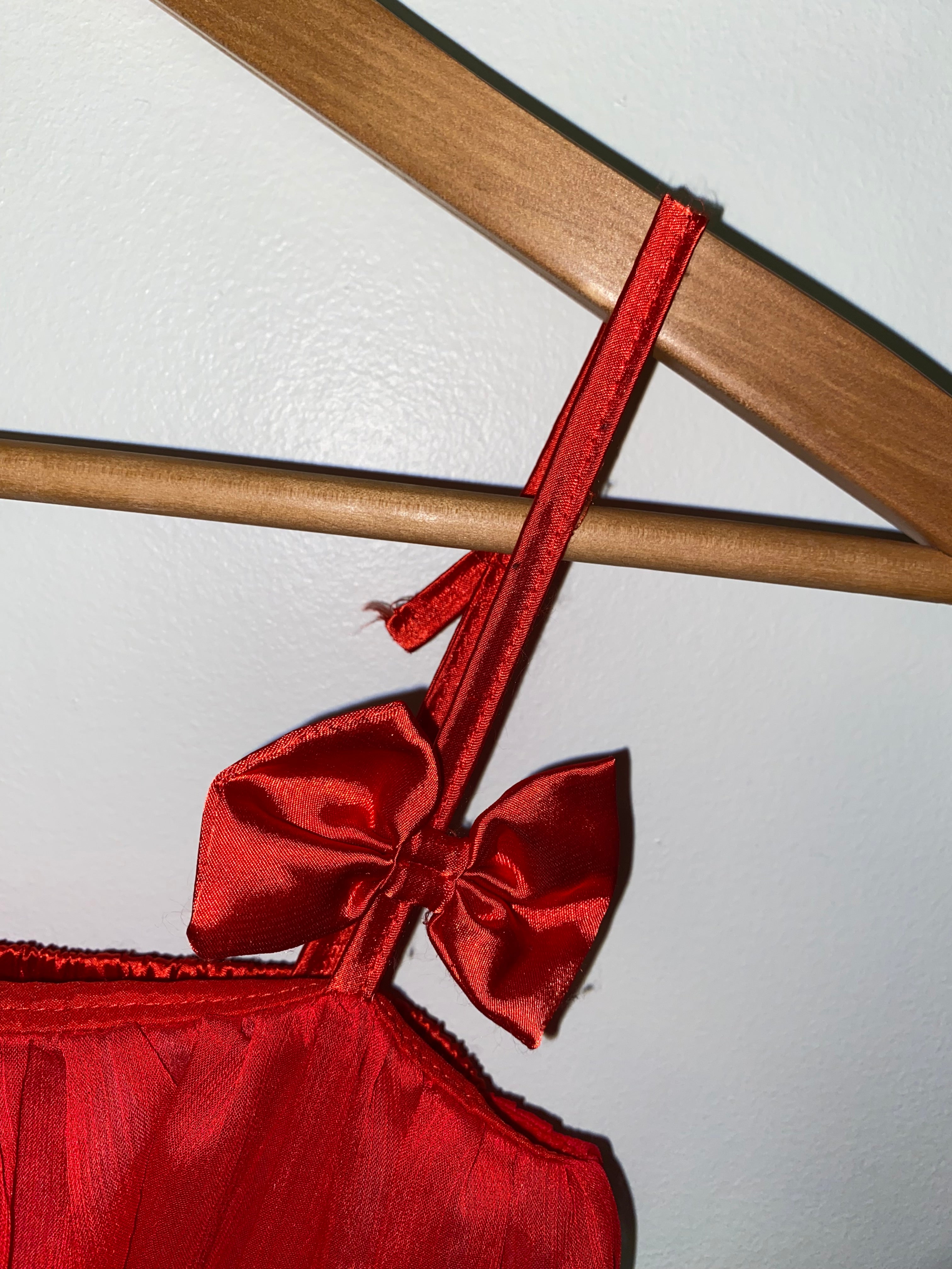 Vintage Handmade Red Coquette Tank Top