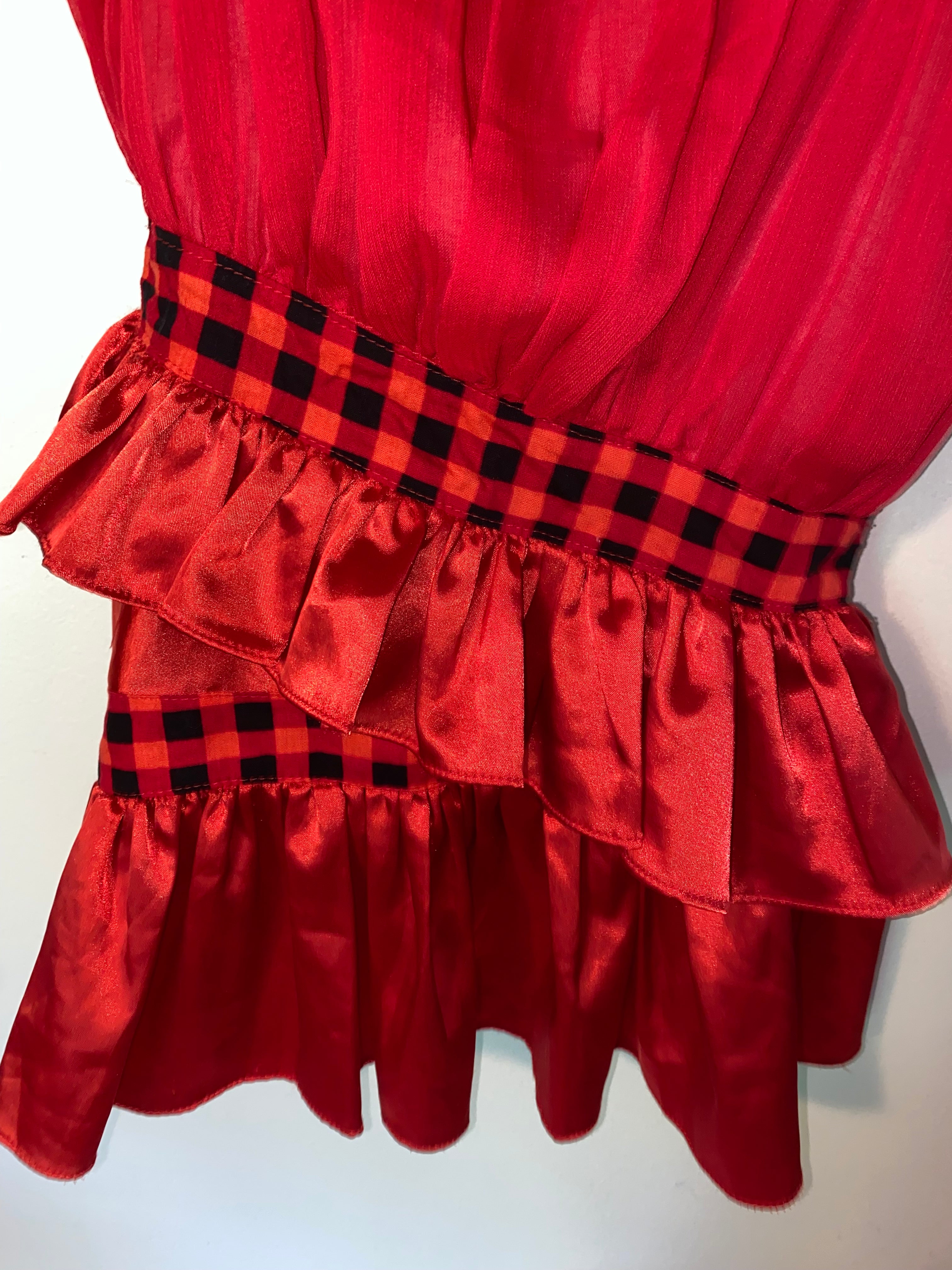 Vintage Handmade Red Coquette Tank Top