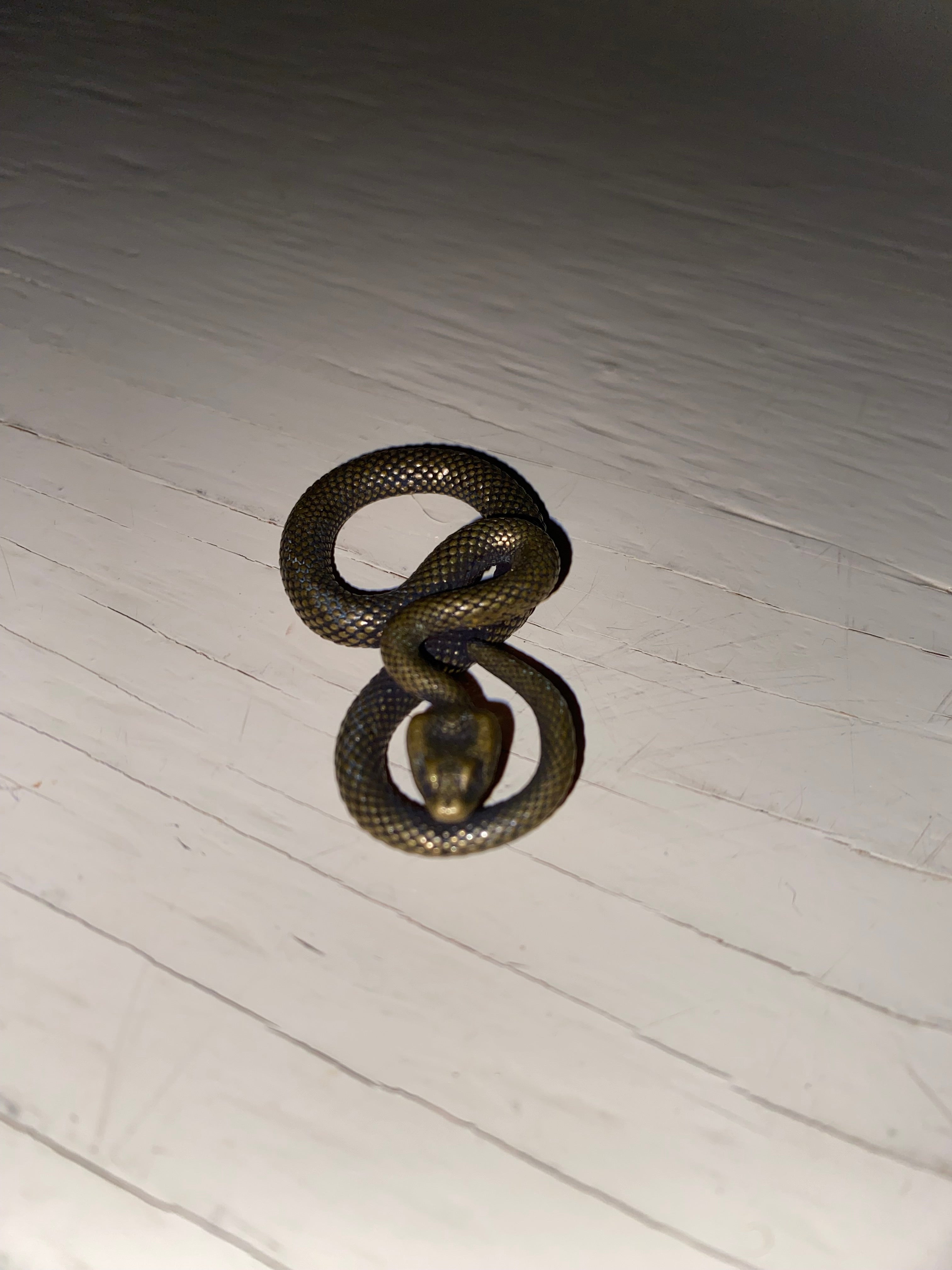 Vintage Brass Snake Pendant