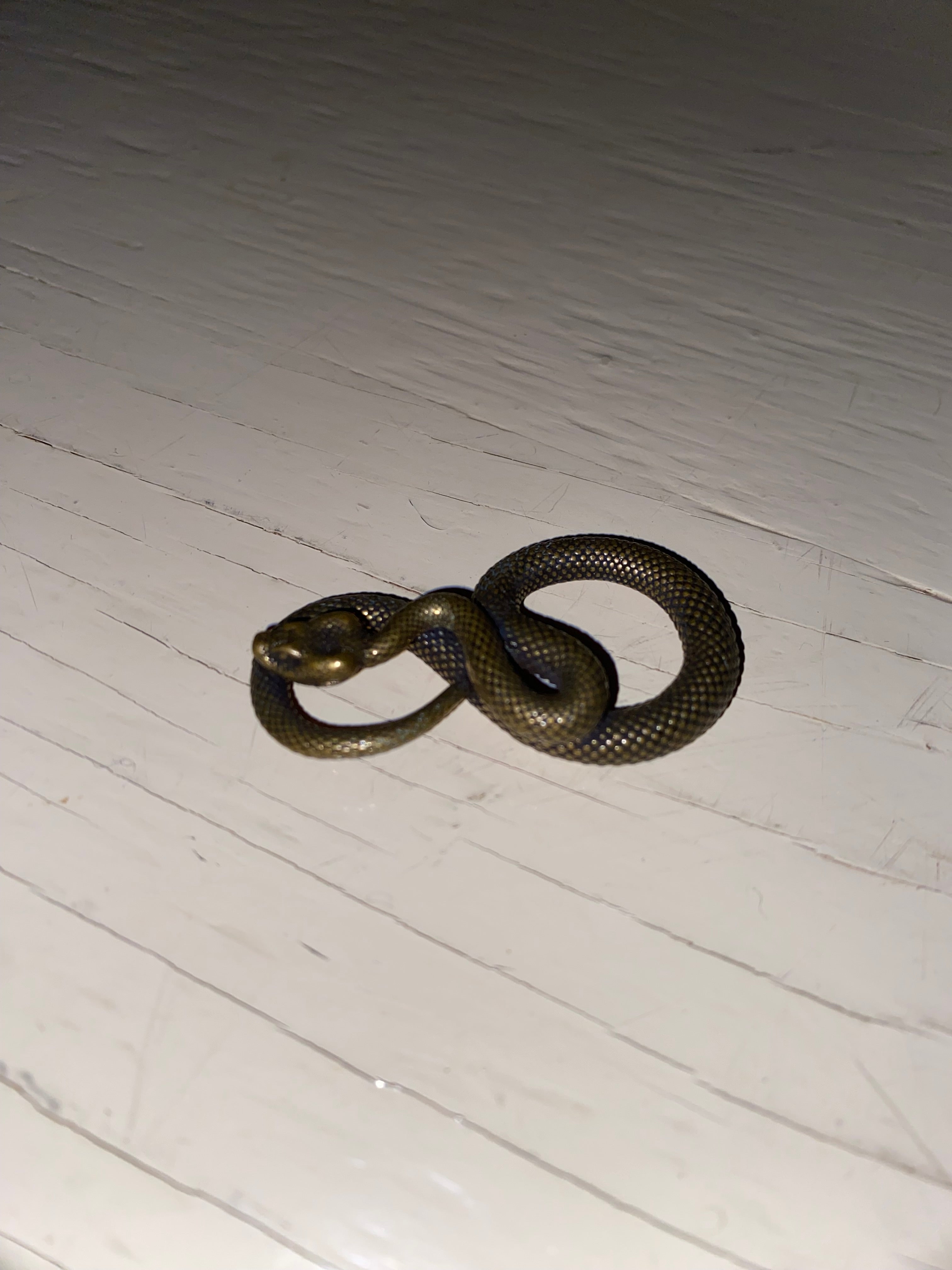 Vintage Brass Snake Pendant
