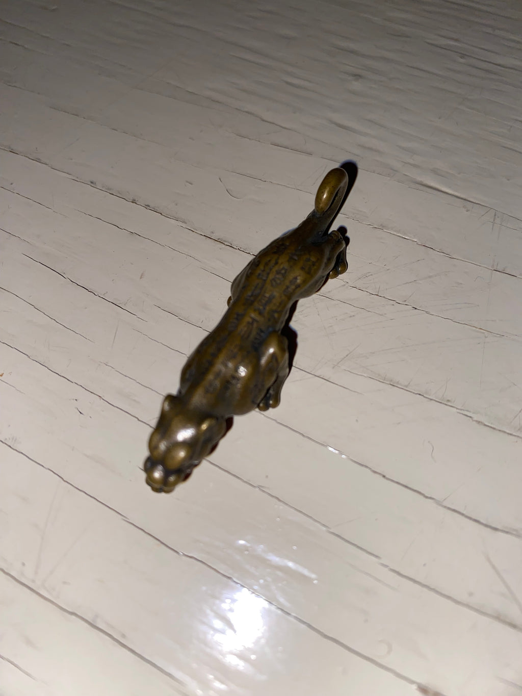 Vintage Brass Large Cat Pendant