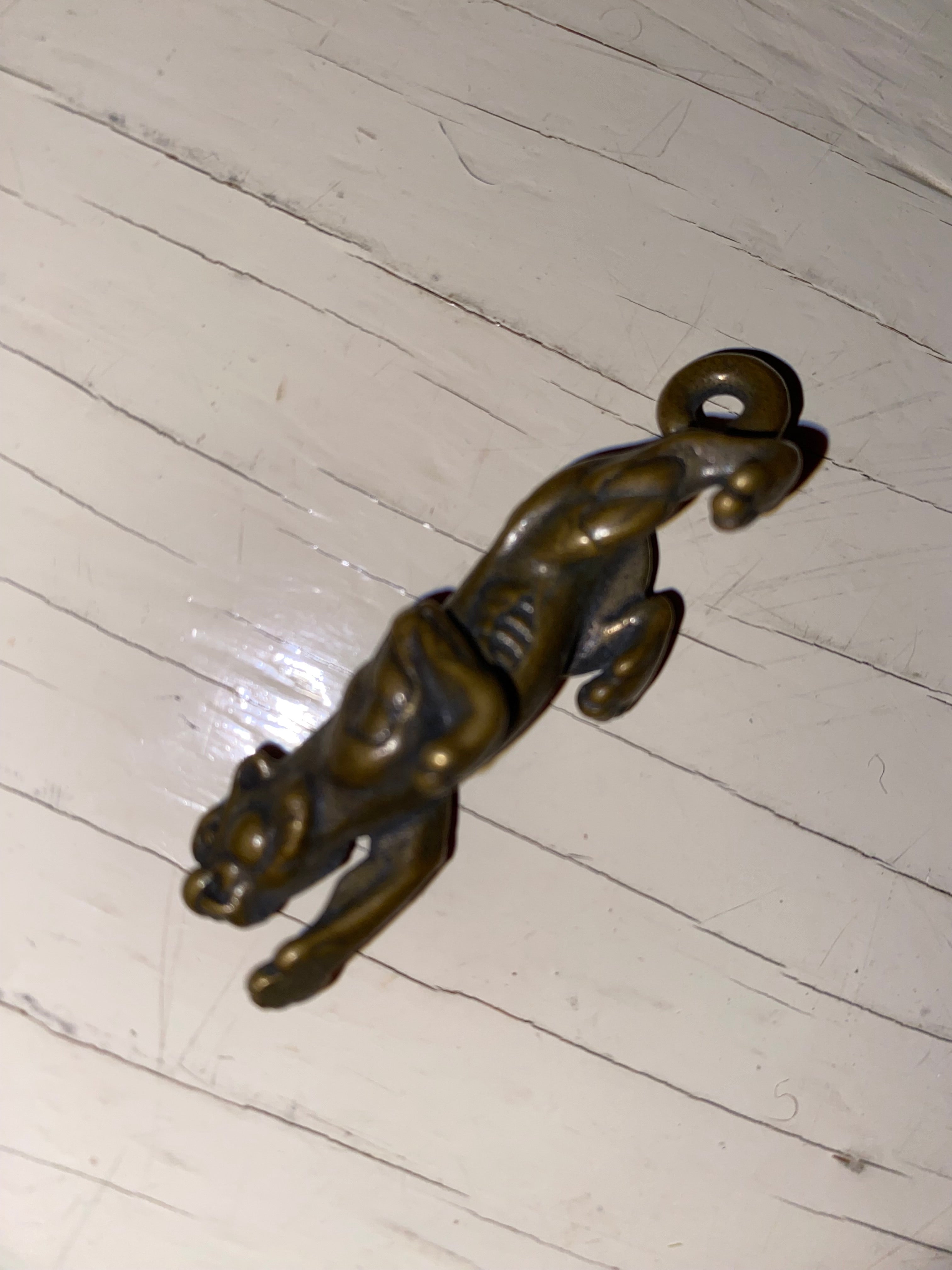 Vintage Brass Large Cat Pendant