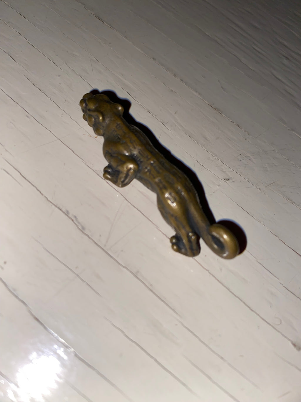 Vintage Brass Large Cat Pendant