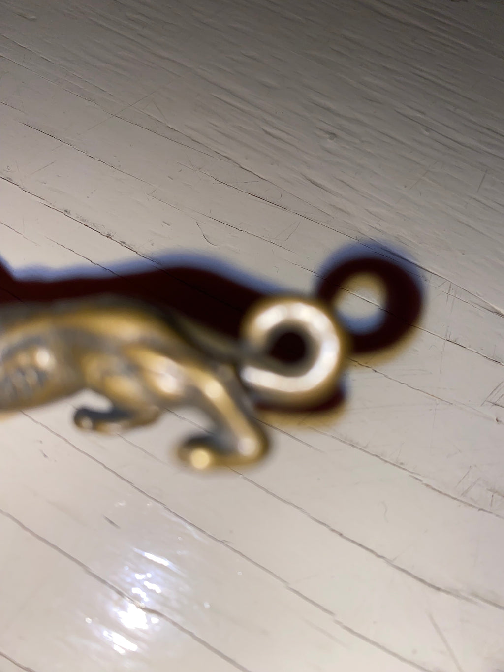 Vintage Brass Large Cat Pendant