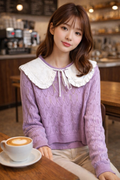 Mohair Sweater with Collar