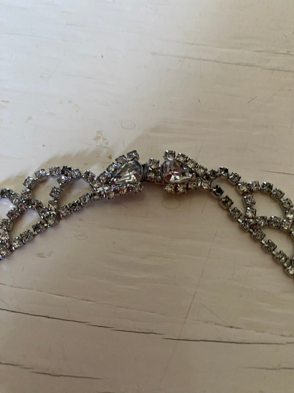Vintage Rhinestone Scalloped Necklace
