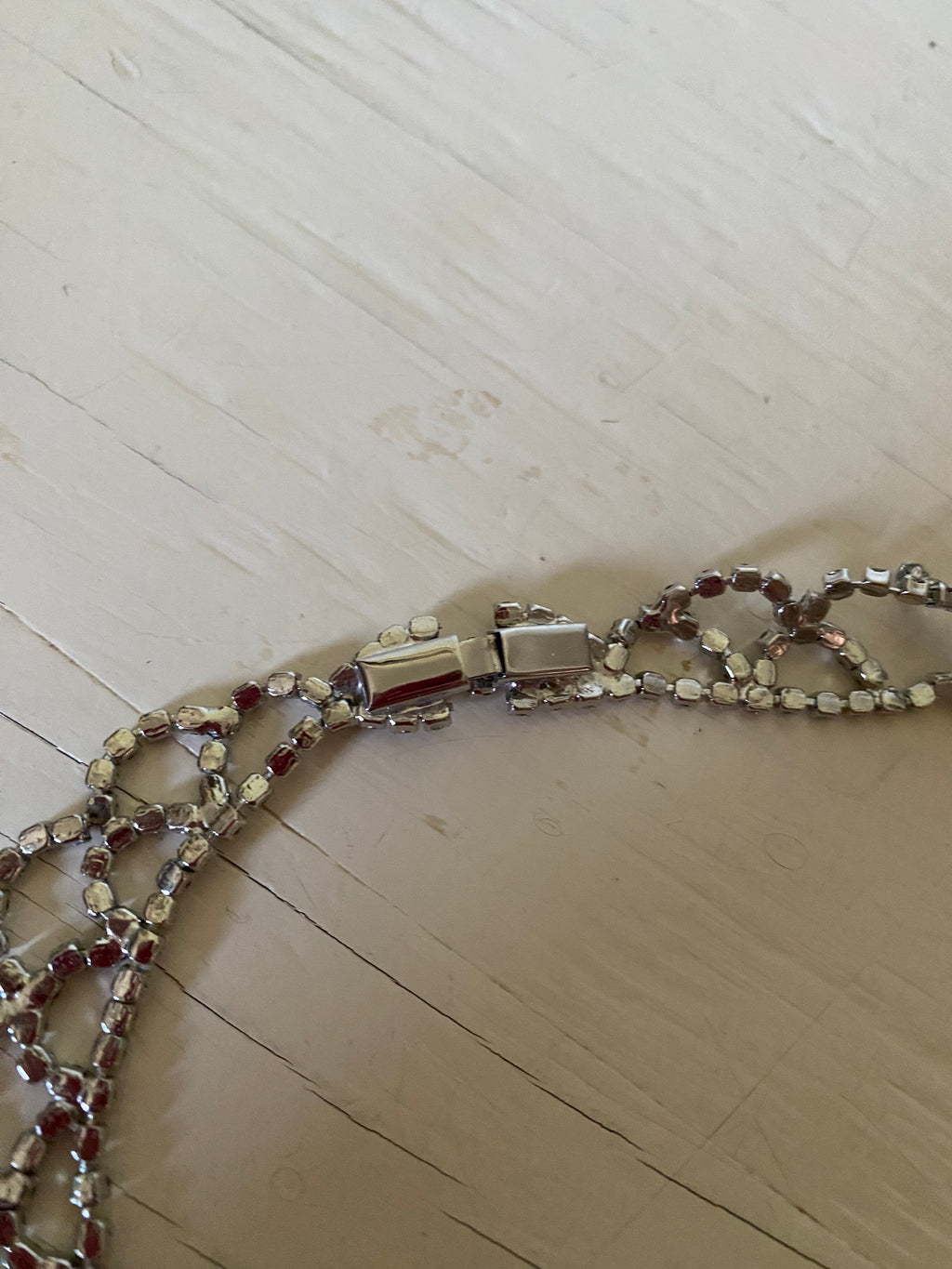 Vintage Rhinestone Scalloped Necklace