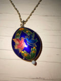 Vintage Cloisonné Pendant on Chain