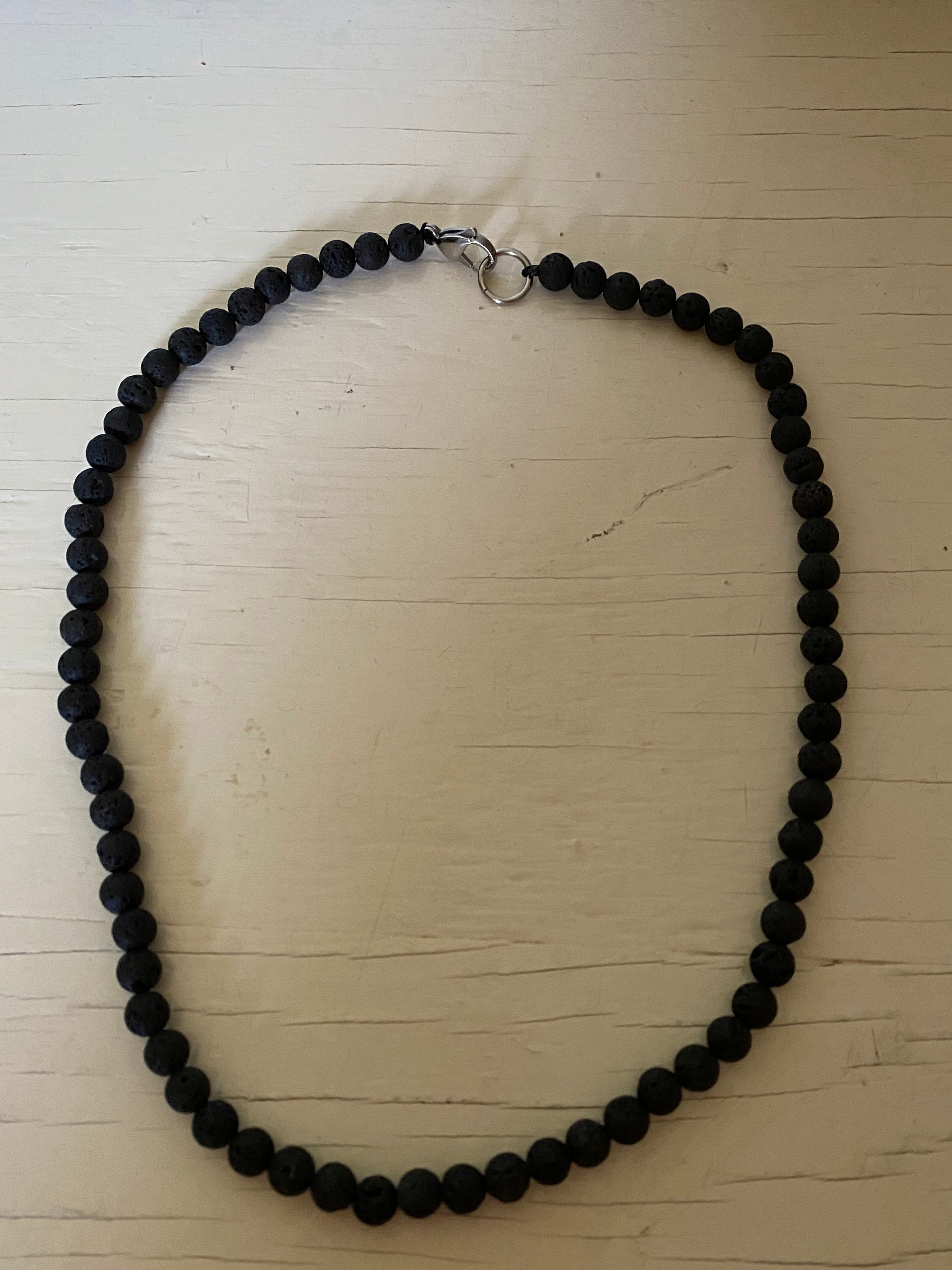 Volcanic Rock Beaded Necklace