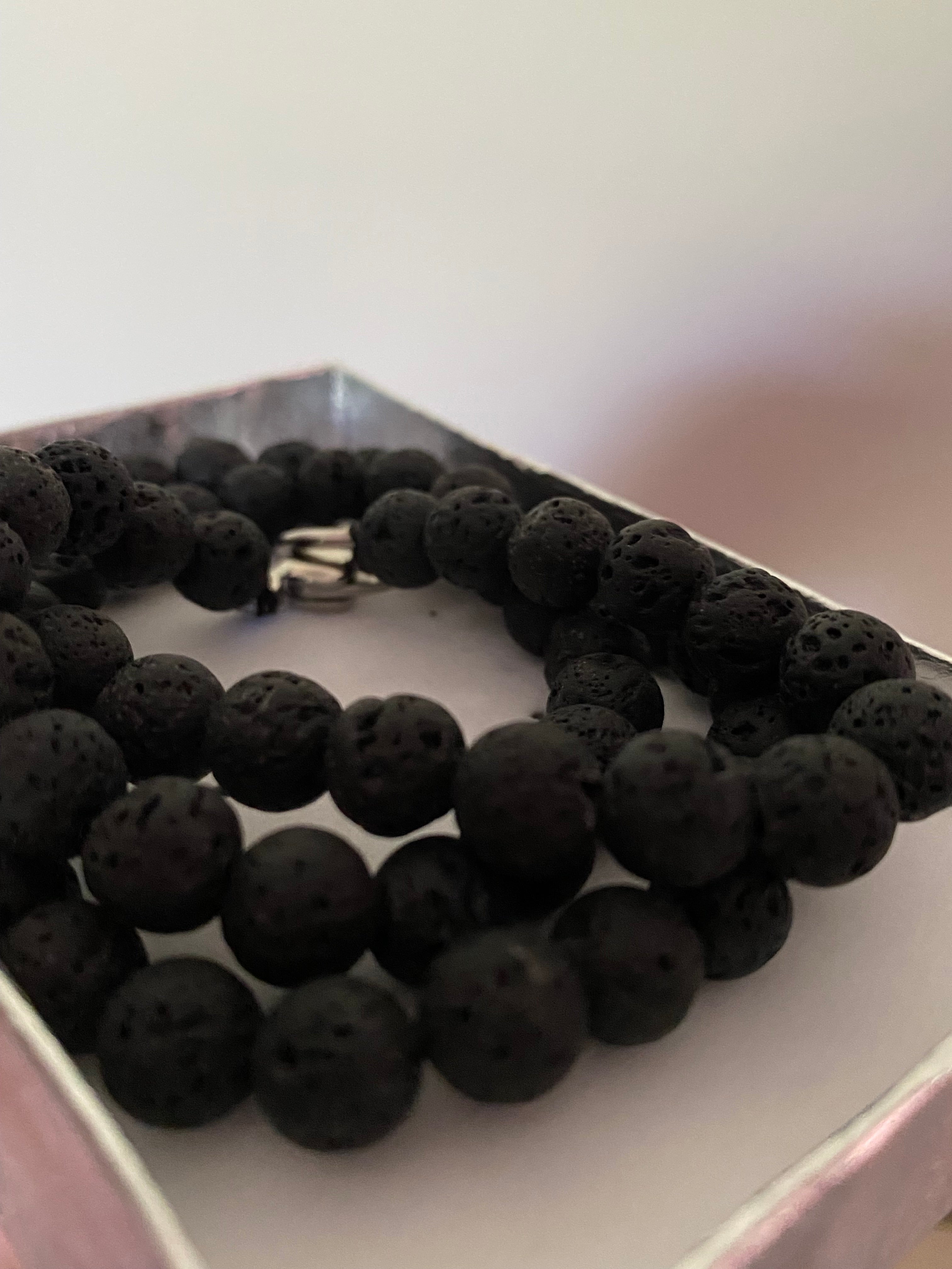 Volcanic Rock Beaded Necklace