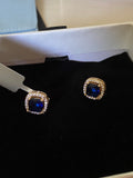 Lingna Gold Earring Set with Blue Stones