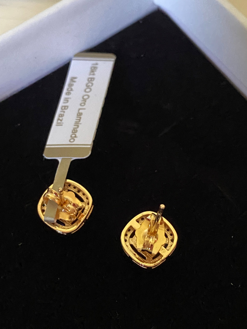 Lingna Gold Earring Set with Blue Stones