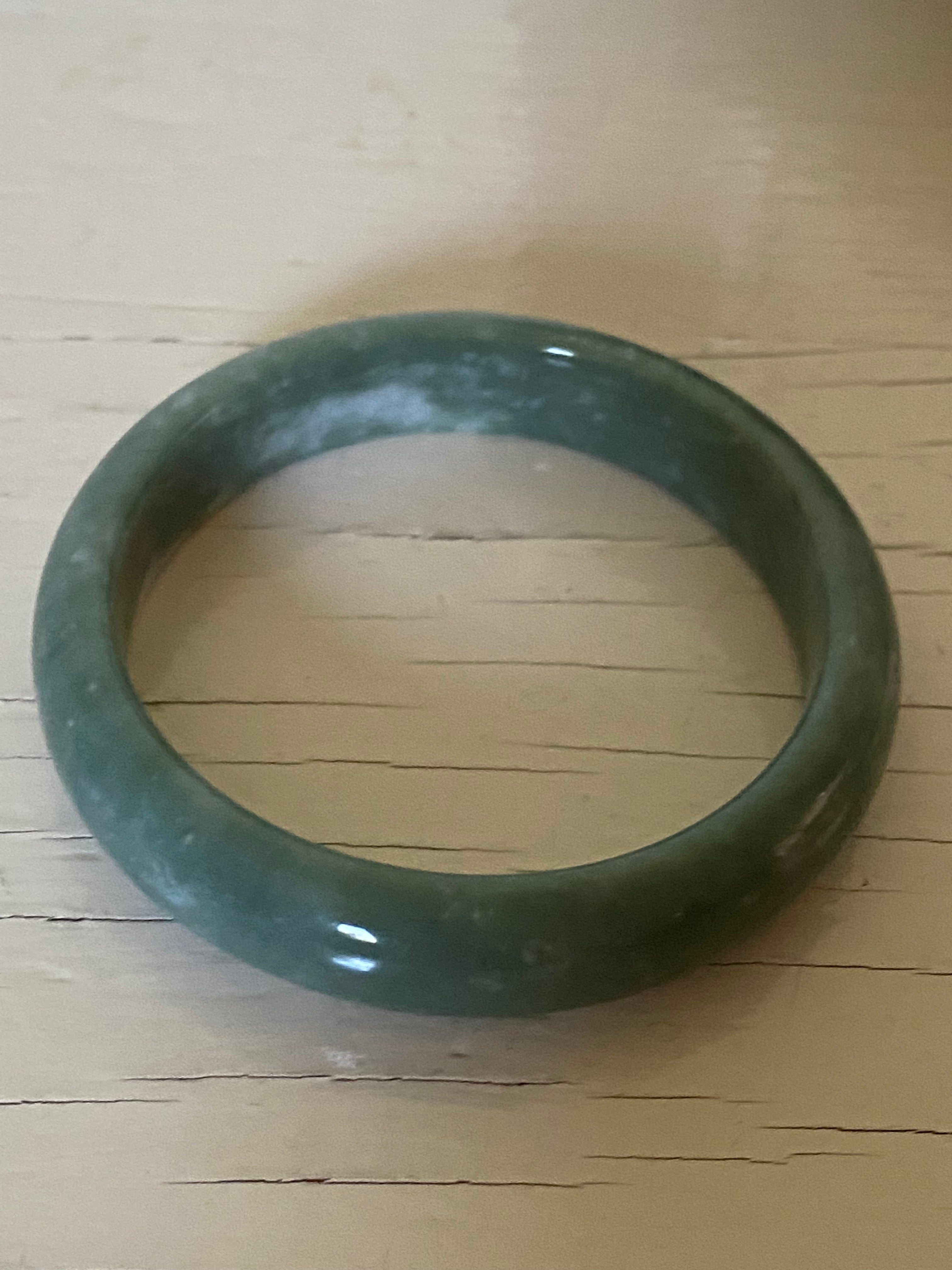 Natural Green Jade Bangle with Box
