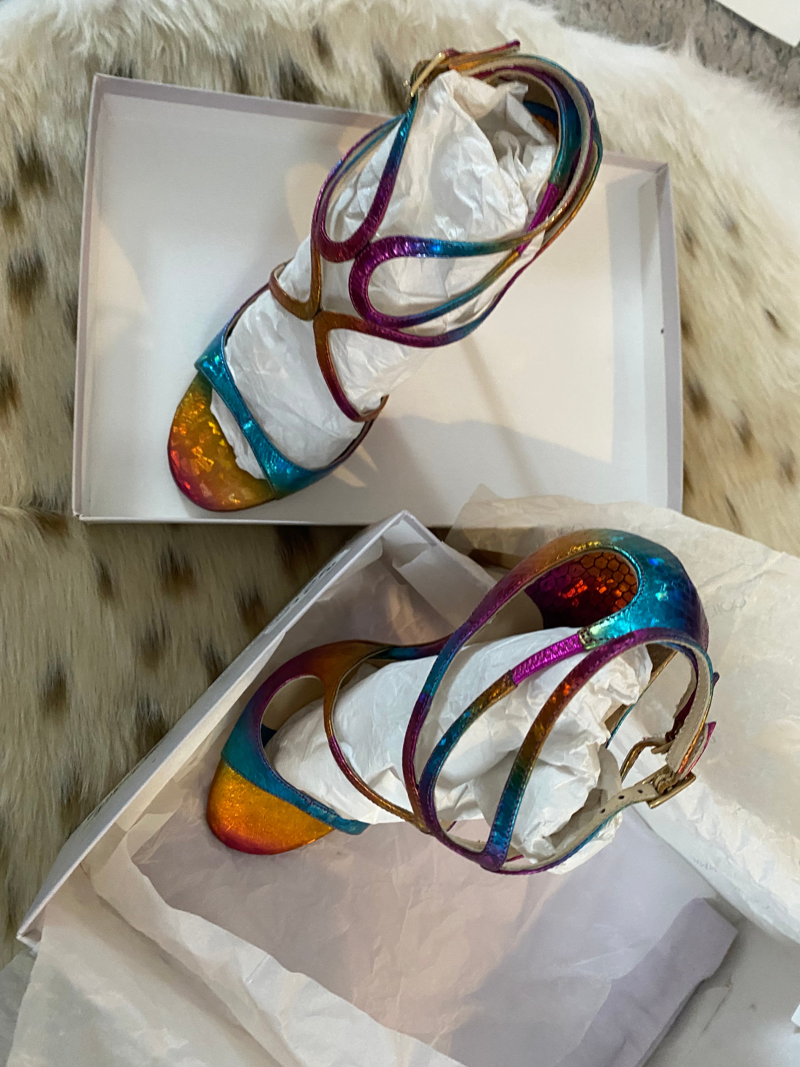 Jimmy Choo Panama Rainbow Snakeskin Stilettos