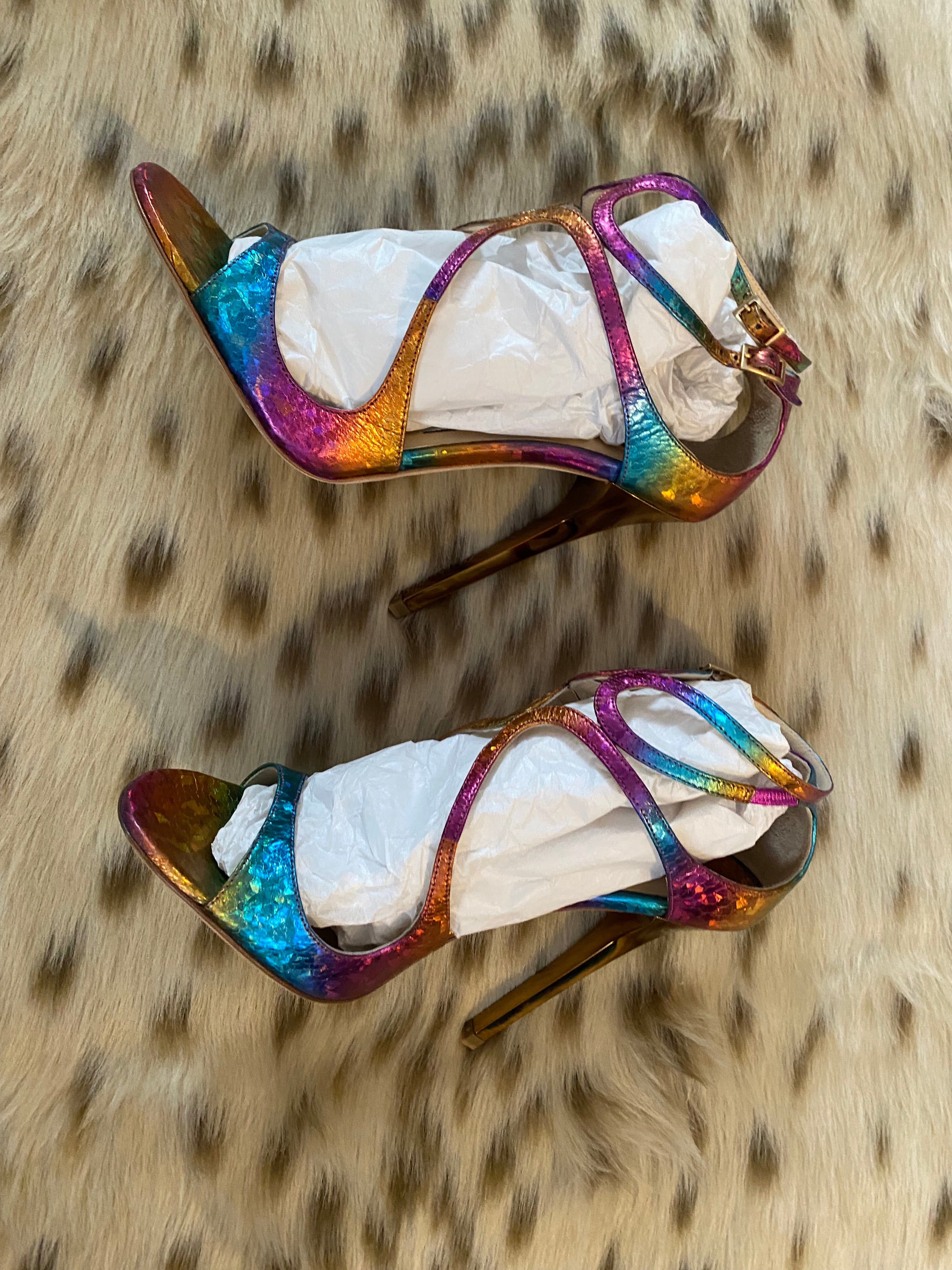 Jimmy Choo Panama Rainbow Snakeskin Stilettos