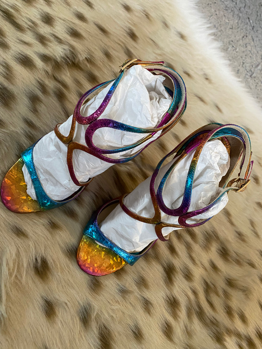 Jimmy Choo Panama Rainbow Snakeskin Stilettos