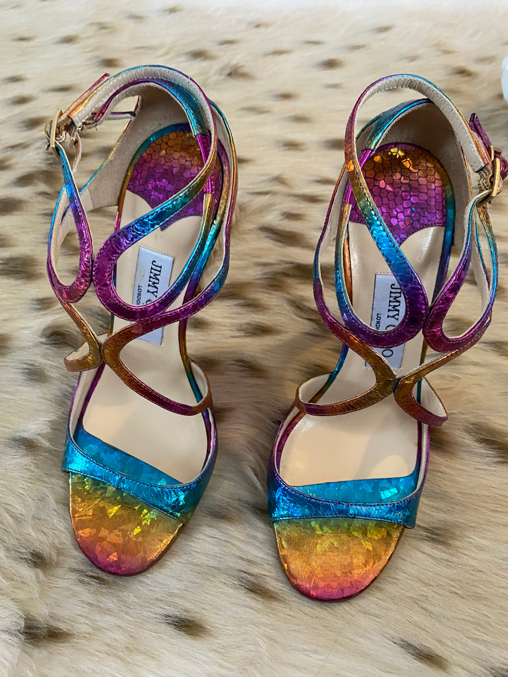 Jimmy Choo Panama Rainbow Snakeskin Stilettos