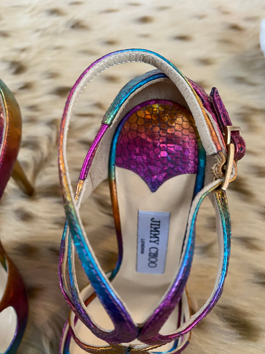 Jimmy Choo Panama Rainbow Snakeskin Stilettos
