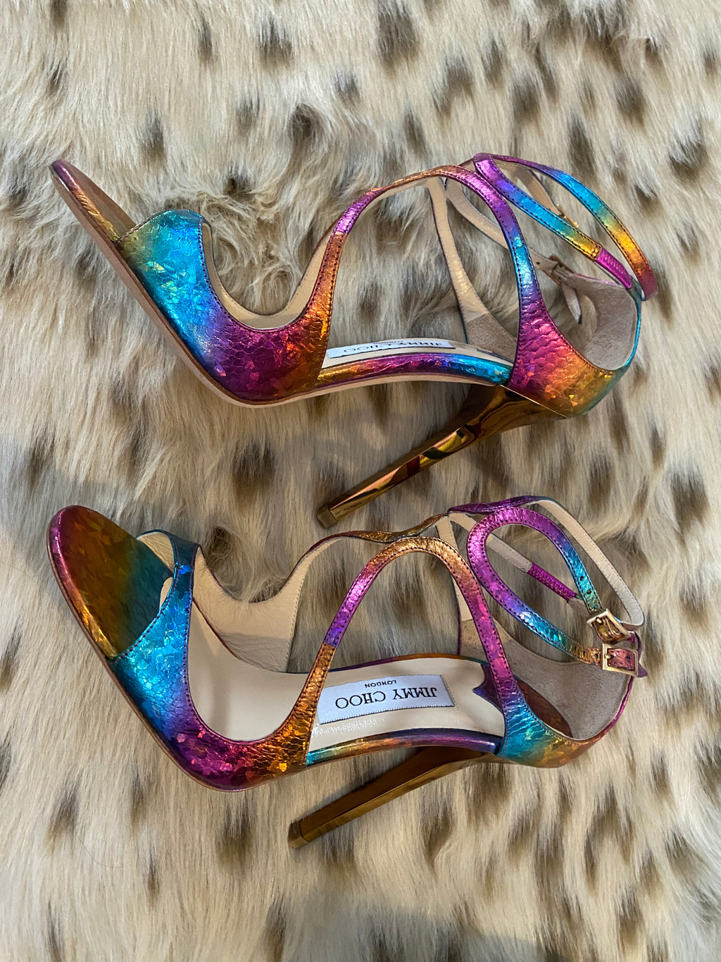 Jimmy Choo Panama Rainbow Snakeskin Stilettos