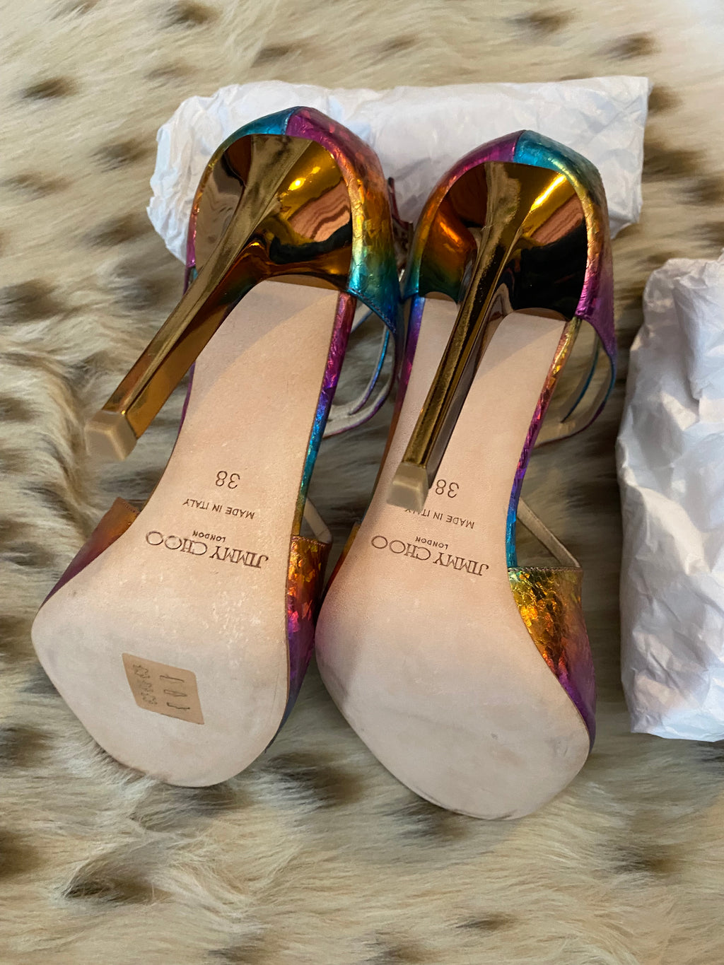 Jimmy Choo Panama Rainbow Snakeskin Stilettos