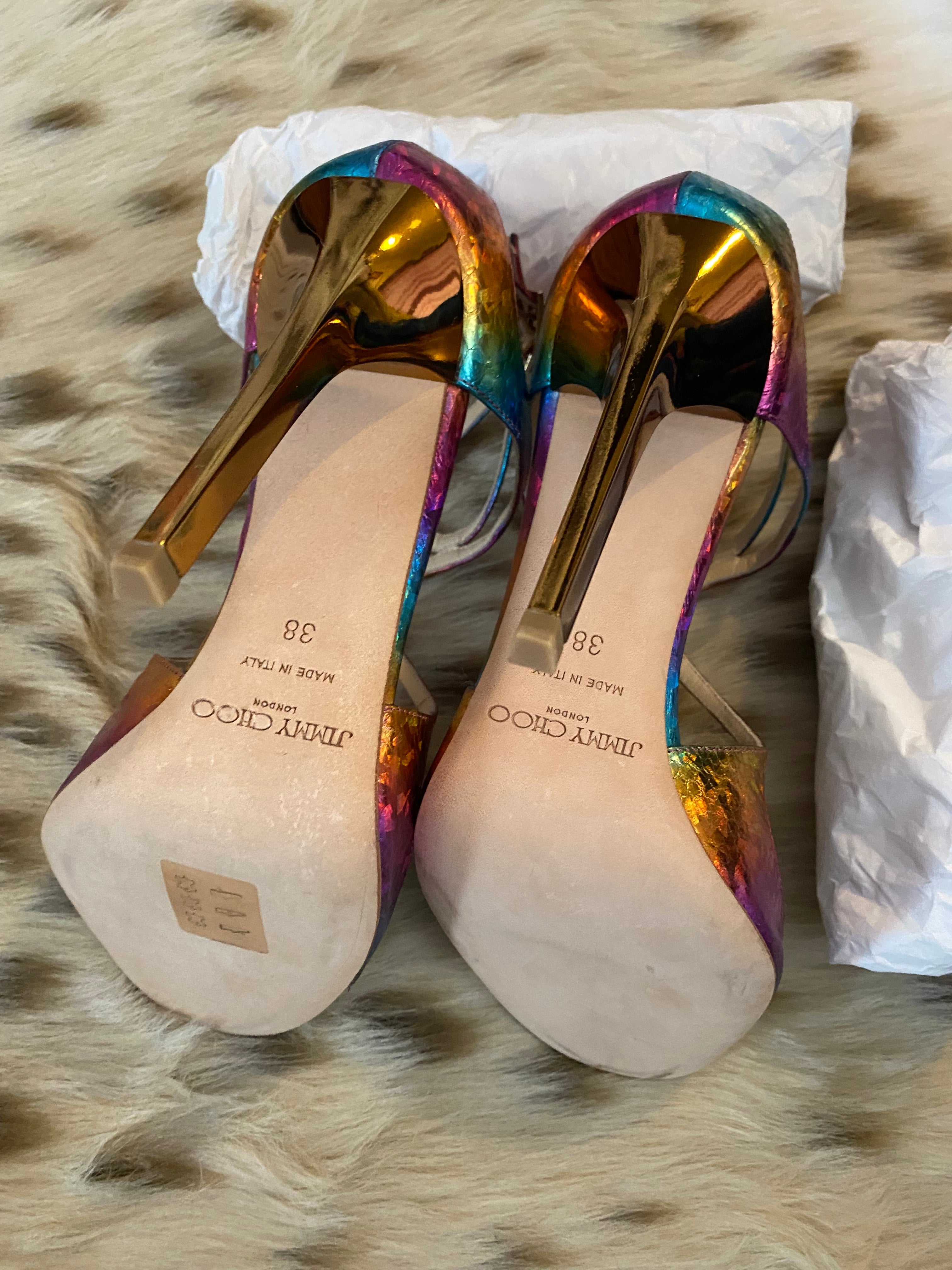 Jimmy Choo Panama Rainbow Snakeskin Stilettos