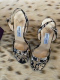 Jimmy Choo Pink Satin and Black Lace Stilettos