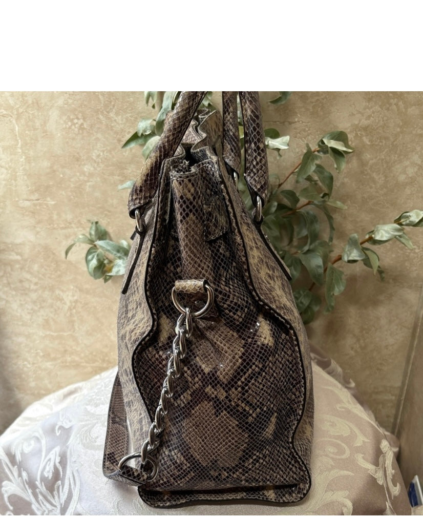 Michael Kors Hamilton Snakeskin Satchel Purse