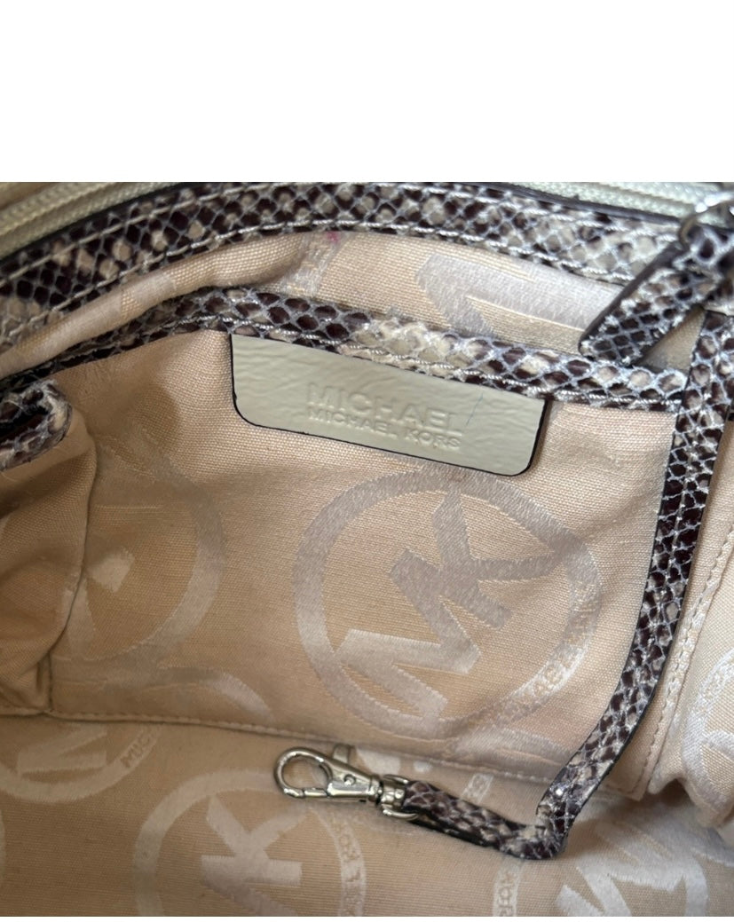 Michael Kors Hamilton Snakeskin Satchel Purse