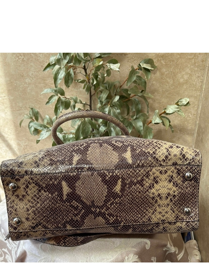 Michael Kors Hamilton Snakeskin Satchel Purse