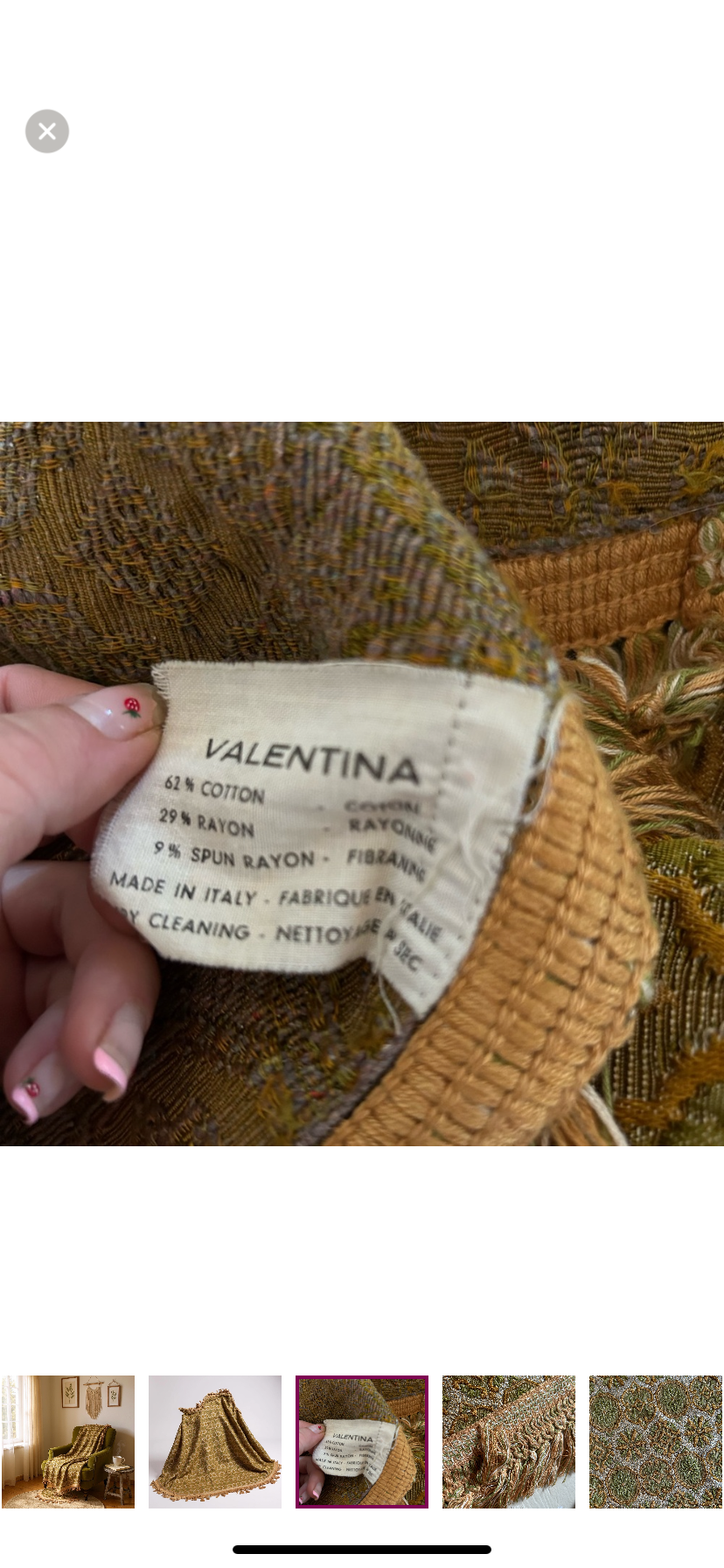 Vintage Valentina Maximalist Spun Tapestry Style Blanket